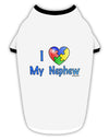 I Heart My Nephew - Autism Awareness Stylish Cotton Dog Shirt by TooLoud-Dog Shirt-TooLoud-White-with-Black-Small-Davson Sales