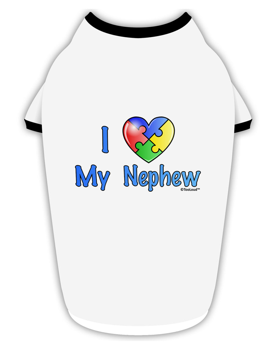 I Heart My Nephew - Autism Awareness Stylish Cotton Dog Shirt by TooLoud-Dog Shirt-TooLoud-White-with-Black-Small-Davson Sales