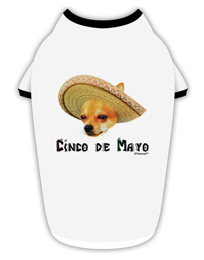 Chihuahua Dog with Sombrero - Cinco de Mayo Stylish Cotton Dog Shirt by TooLoud-Dog Shirt-TooLoud-White-with-Black-Small-Davson Sales