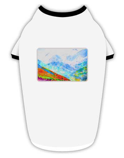 CO Fog Mountains Watercolor Stylish Cotton Dog Shirt-Dog Shirt-TooLoud-White-with-Black-Small-Davson Sales