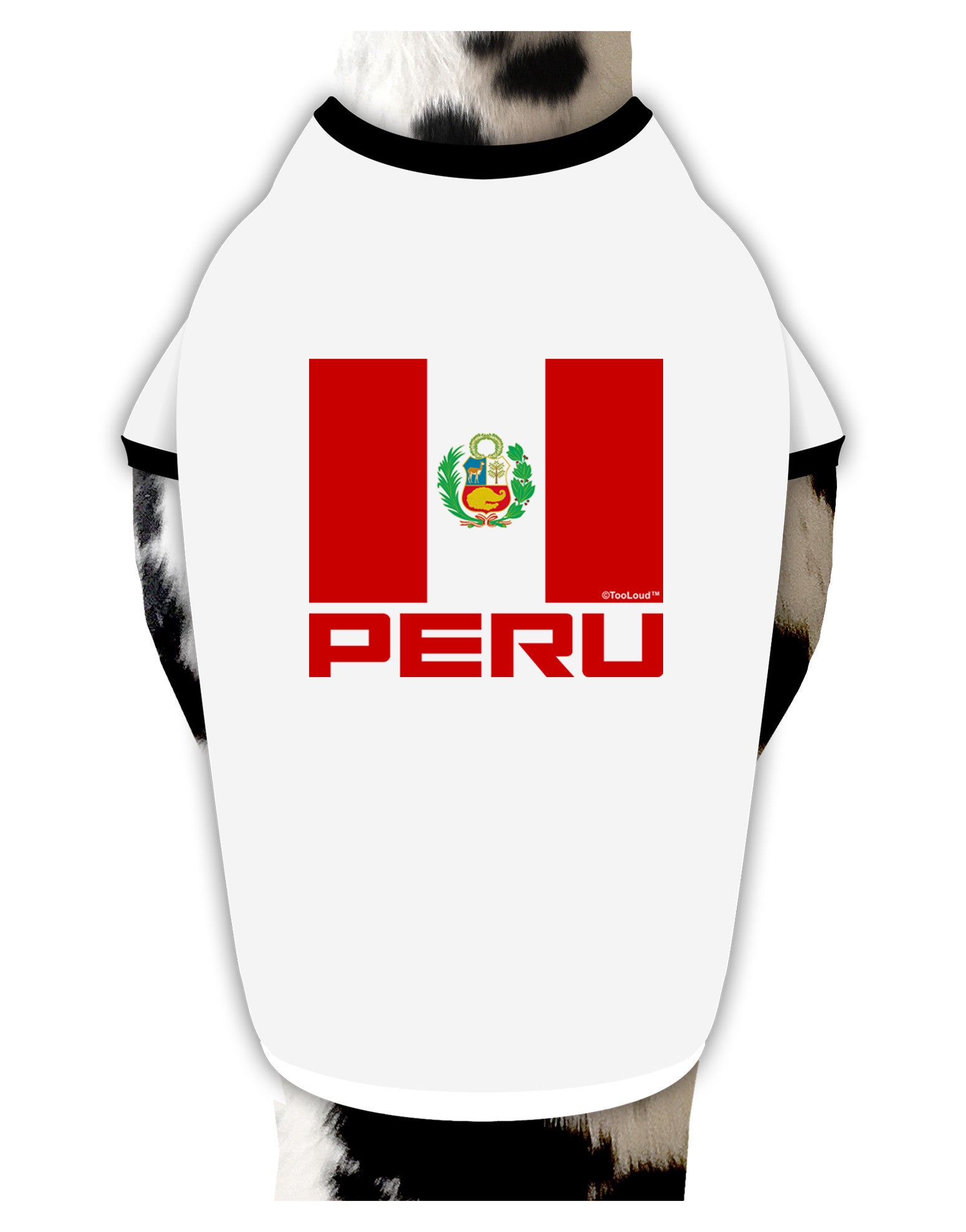 Peru Flag Dog Shirt-Dog Shirt-TooLoud-White-with-Black-Small-Davson Sales