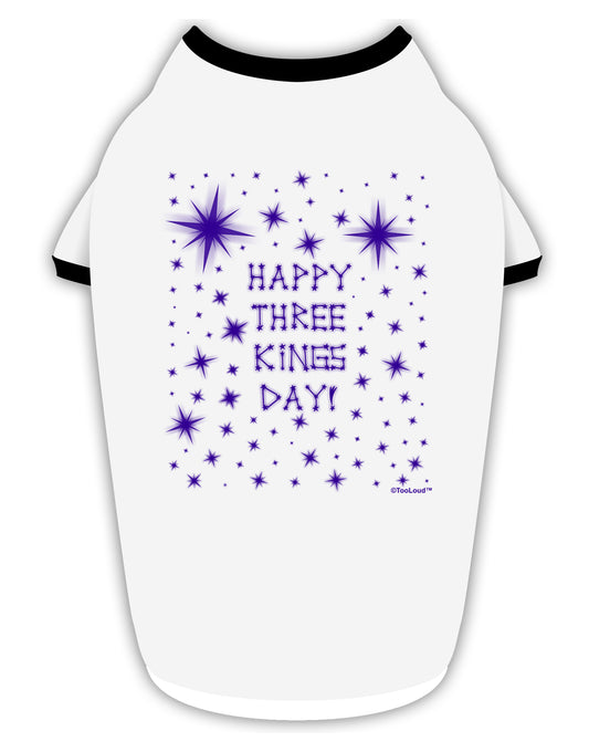 Happy Three Kings Day - Shining Stars Stylish Cotton Dog Shirt by TooLoud-Dog Shirt-TooLoud-White-with-Black-Small-Davson Sales