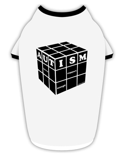 Autism Awareness - Cube B & W Stylish Cotton Dog Shirt-Dog Shirt-TooLoud-White-with-Black-Small-Davson Sales