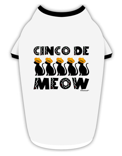 Five Cats - Cinco de Meow Stylish Cotton Dog Shirt by TooLoud-Dog Shirt-TooLoud-White-with-Black-Small-Davson Sales