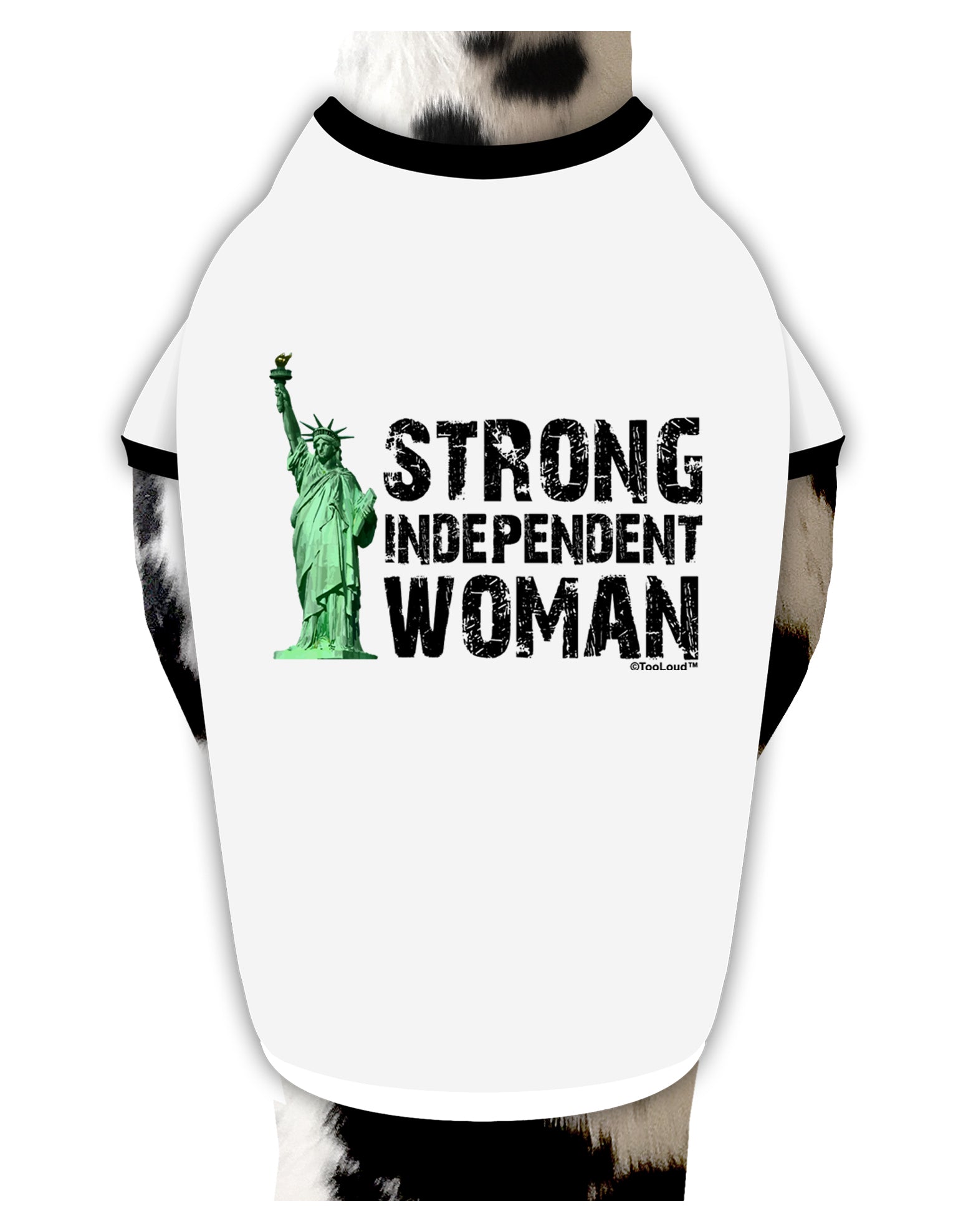 Statue of Liberty Strong Woman Dog Shirt by TooLoud-Dog Shirt-TooLoud-White-with-Black-Small-Davson Sales