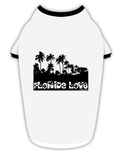 Florida Love - Palm Trees Cutout Design Stylish Cotton Dog Shirt by TooLoud-Dog Shirt-TooLoud-White-with-Black-Small-Davson Sales