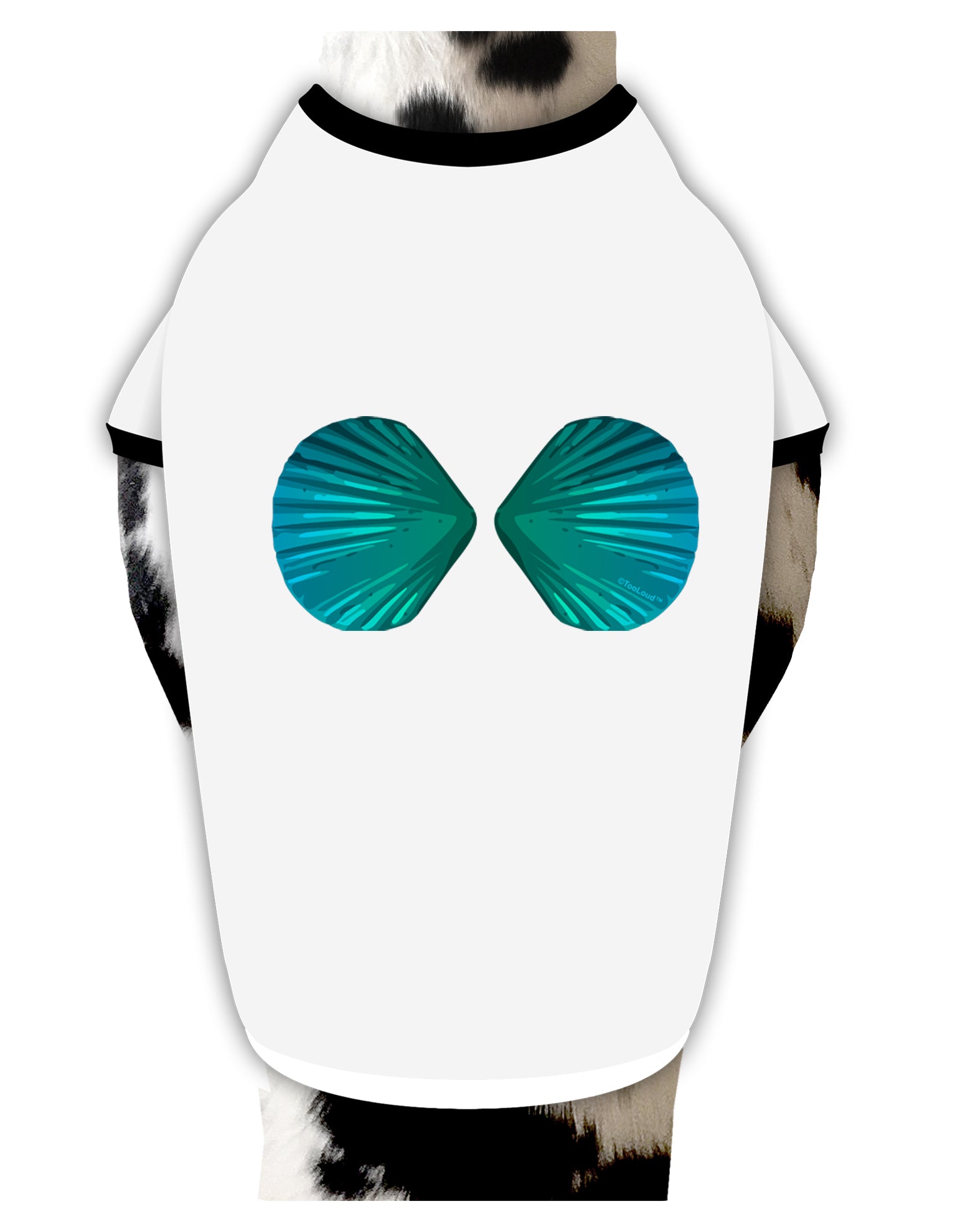 Mermaid Shell Bra Blue Dog Shirt by TooLoud-Dog Shirt-TooLoud-White-with-Black-Small-Davson Sales