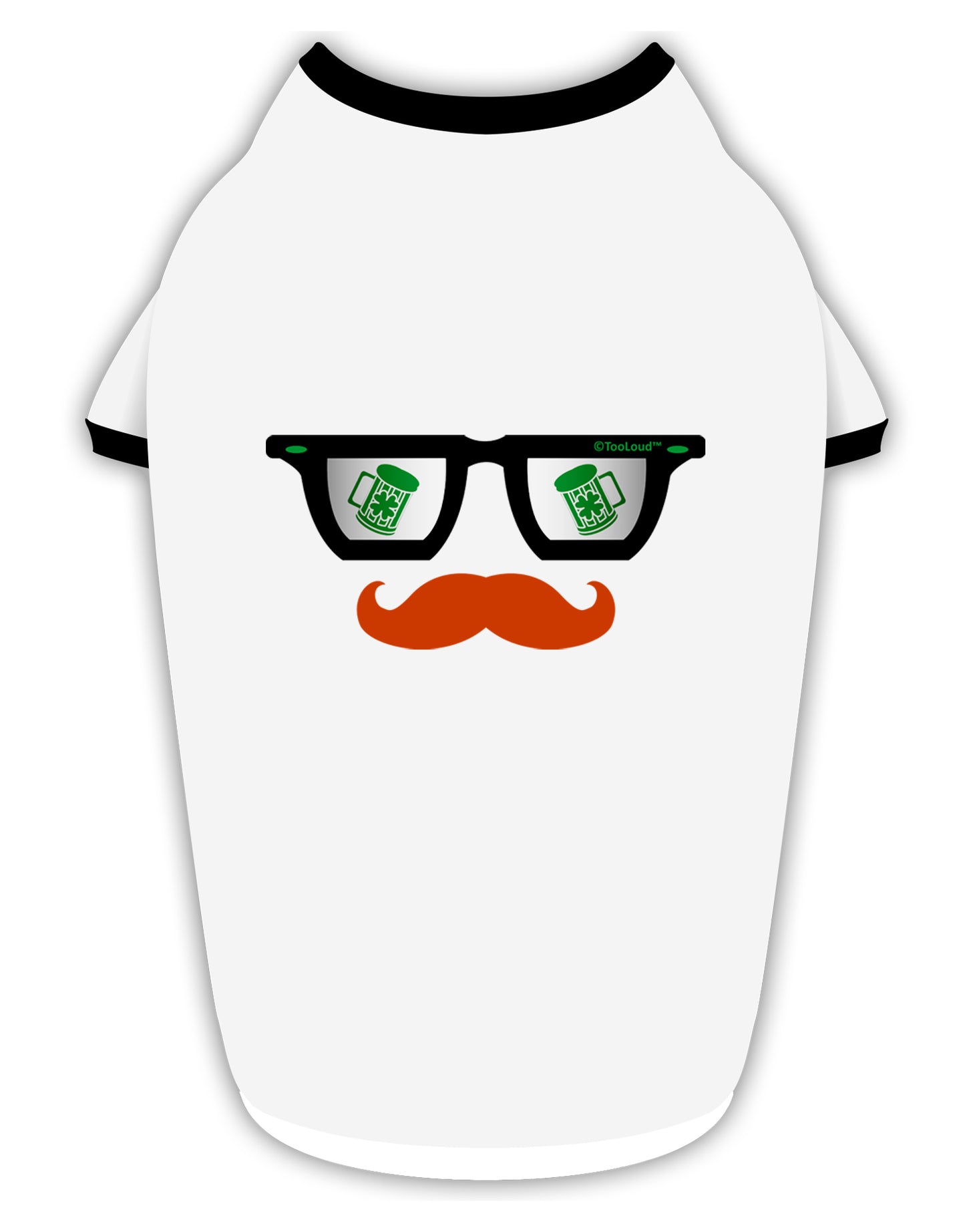 St. Patrick's Day Beer Glasses Design Stylish Cotton Dog Shirt by TooLoud-Dog Shirt-TooLoud-White-with-Black-Small-Davson Sales