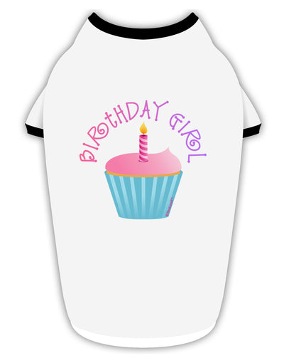 Birthday Girl - Candle Cupcake Stylish Cotton Dog Shirt by TooLoud-Dog Shirt-TooLoud-White-with-Black-Small-Davson Sales