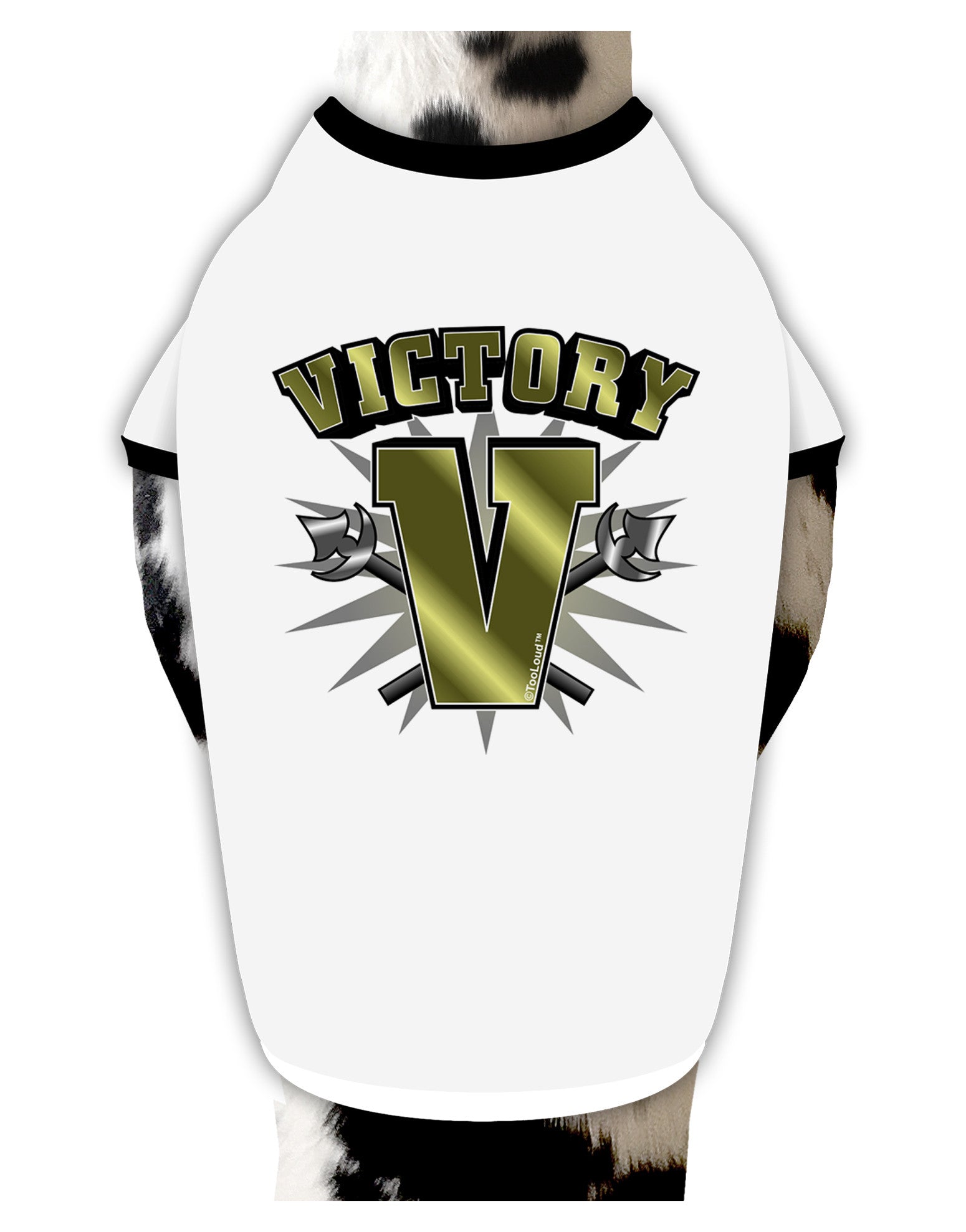 Victory V Dog Shirt-Dog Shirt-TooLoud-White-with-Black-Small-Davson Sales