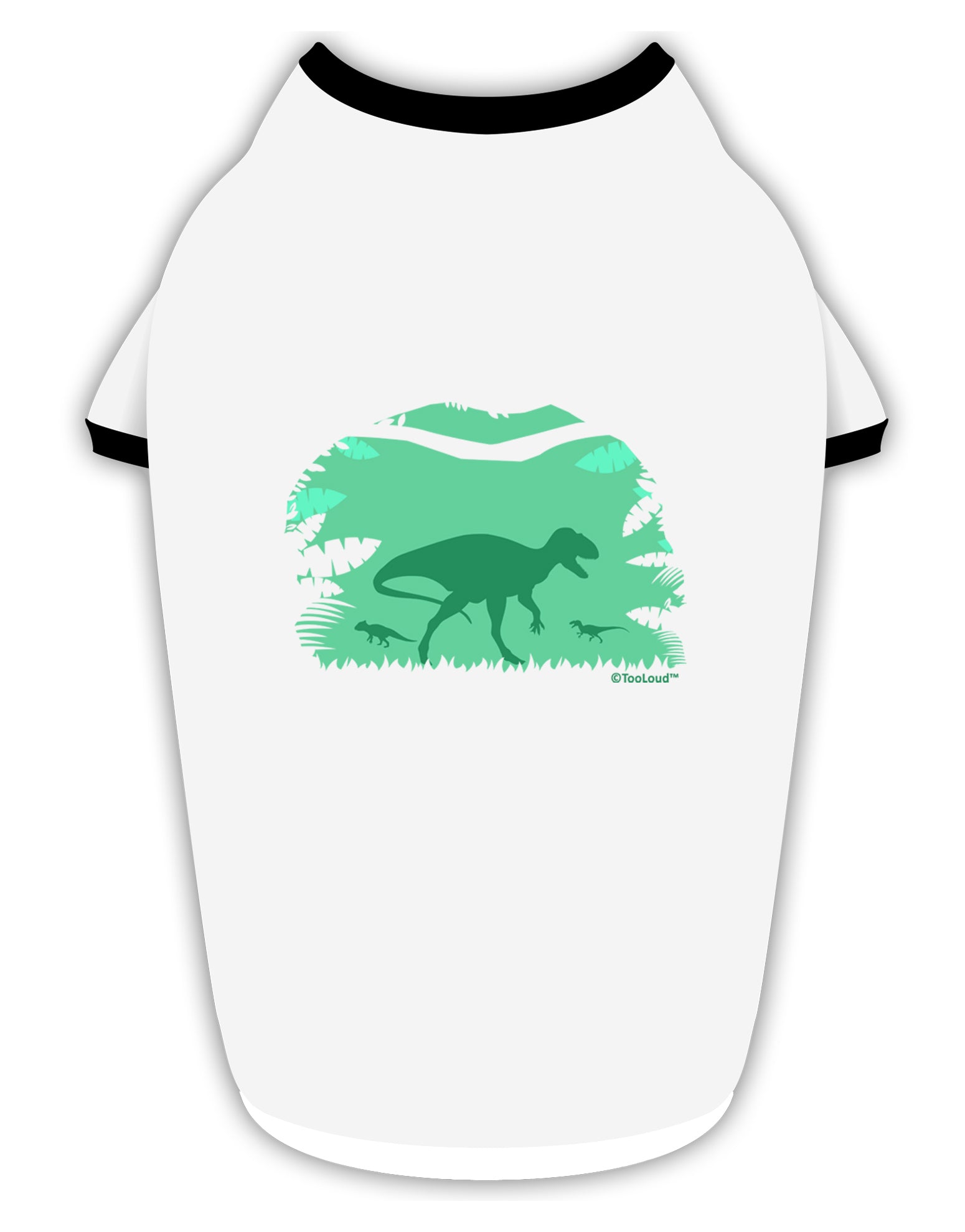 Dinosaur Silhouettes - Jungle Stylish Cotton Dog Shirt by TooLoud-Dog Shirt-TooLoud-White-with-Black-Small-Davson Sales
