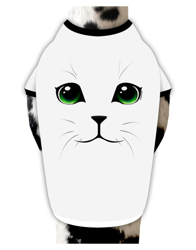 Green-Eyed Cute Cat Face Stylish Cotton Dog Shirt-Dog Shirt-TooLoud-White-with-Black-Small-Davson Sales