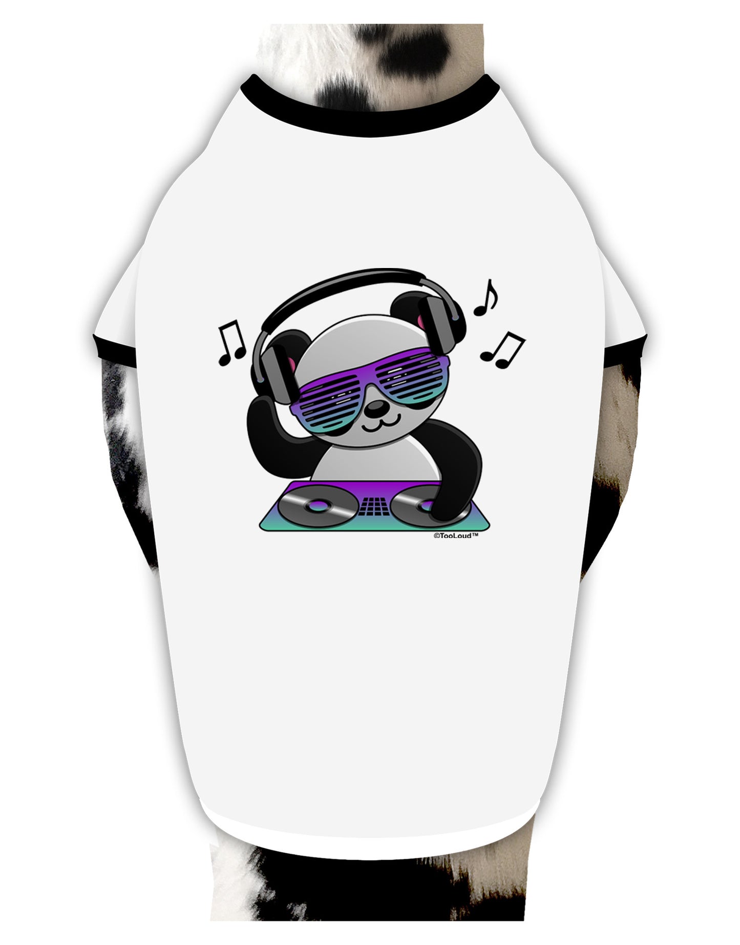 Panda DJ Dog Shirt-Dog Shirt-TooLoud-White-with-Black-Small-Davson Sales