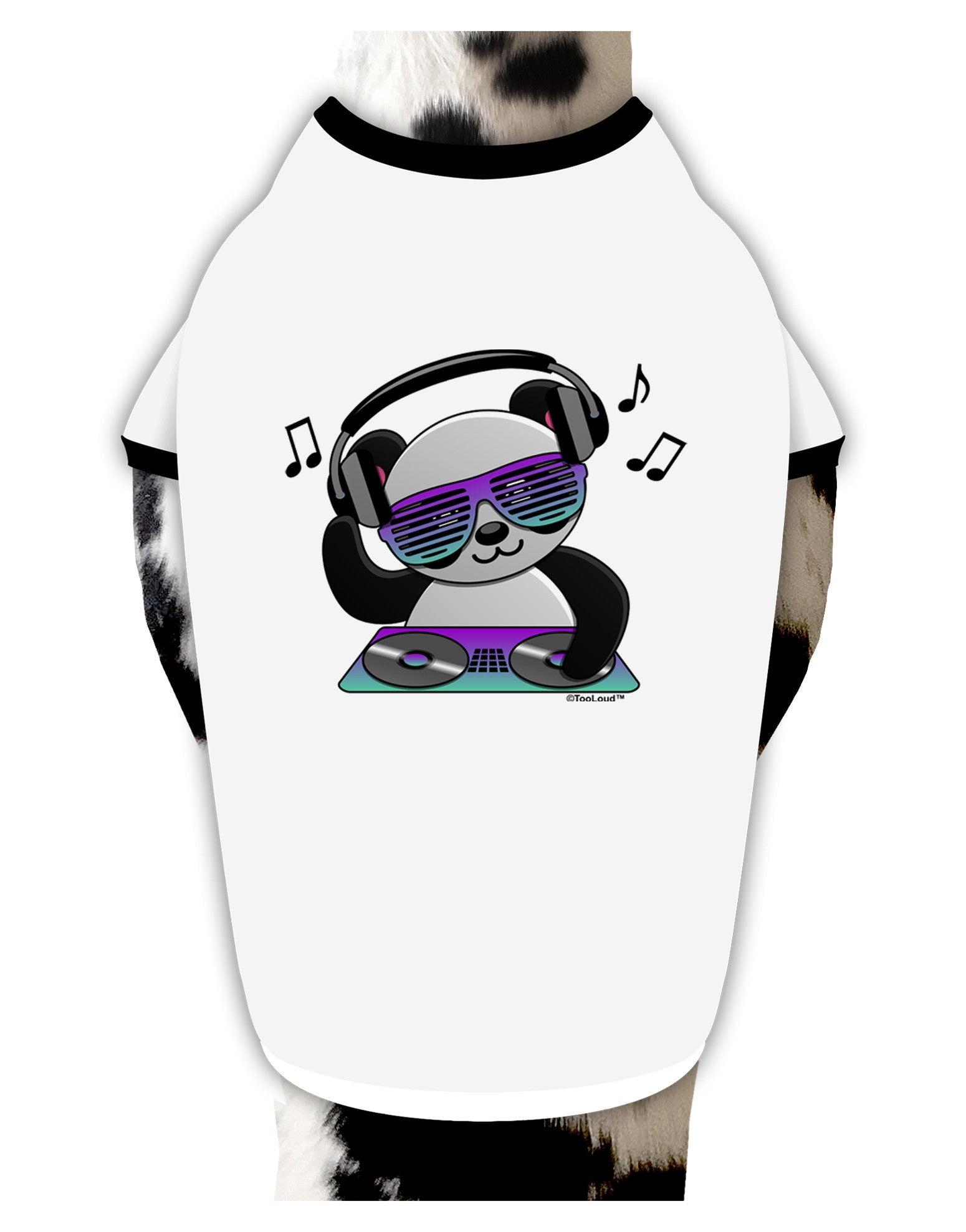 Panda DJ Dog Shirt-Dog Shirt-TooLoud-White-with-Black-Small-Davson Sales