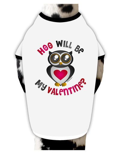 Hoo Will Be My Valentine Stylish Cotton Dog Shirt-Dog Shirt-TooLoud-White-with-Black-Small-Davson Sales