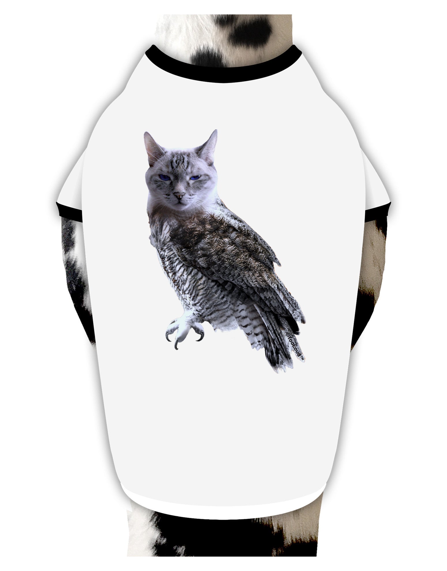 Lucky Cat Owl Dog Shirt-Dog Shirt-TooLoud-White-with-Black-Small-Davson Sales