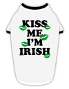 Kiss Me I'm Irish - Green Kisses Stylish Cotton Dog Shirt by TooLoud-Dog Shirt-TooLoud-White-with-Black-Small-Davson Sales