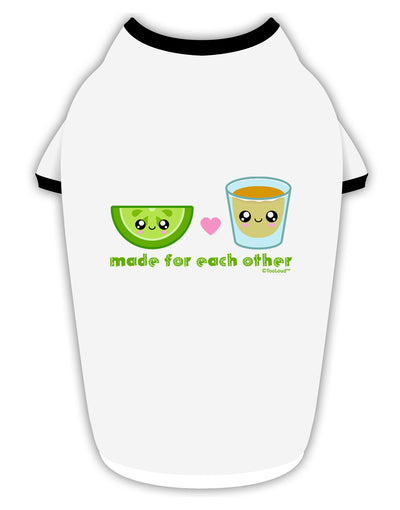 Cute Tequila Shot and Lime - Made For Each Other Stylish Cotton Dog Shirt by TooLoud-Dog Shirt-TooLoud-White-with-Black-Small-Davson Sales