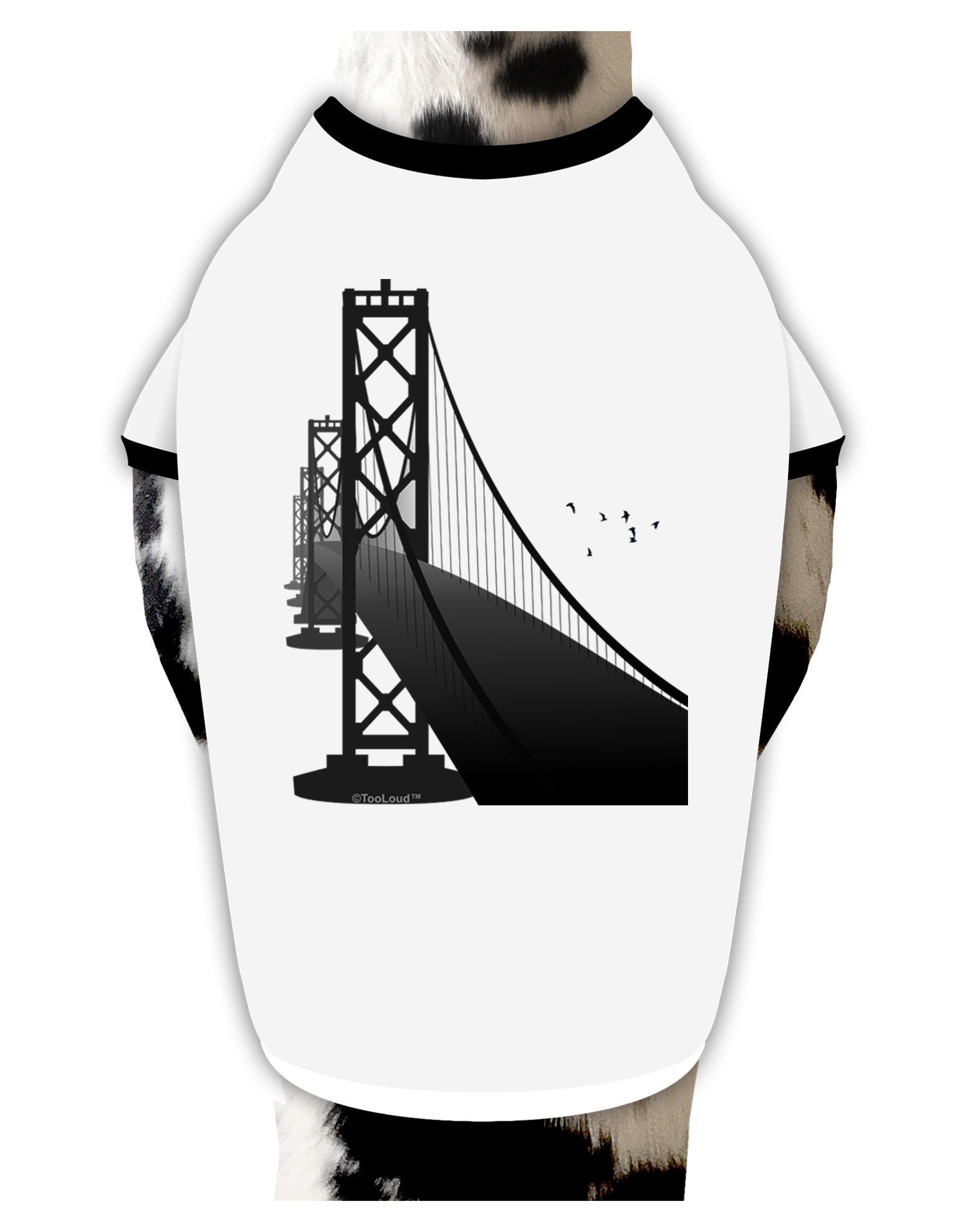 San Francisco Bay Bridge Dog Shirt-Dog Shirt-TooLoud-White-with-Black-Small-Davson Sales