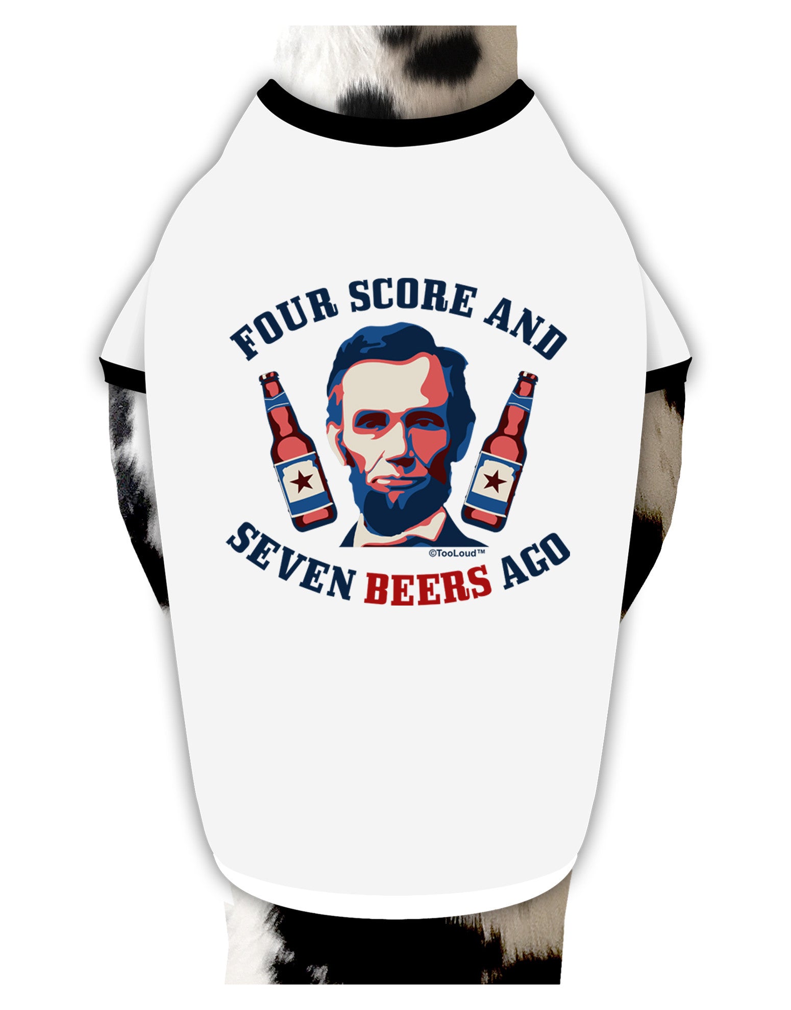 Seven Beers Ago - Lincoln Dog Shirt-Dog Shirt-TooLoud-White-with-Black-Small-Davson Sales