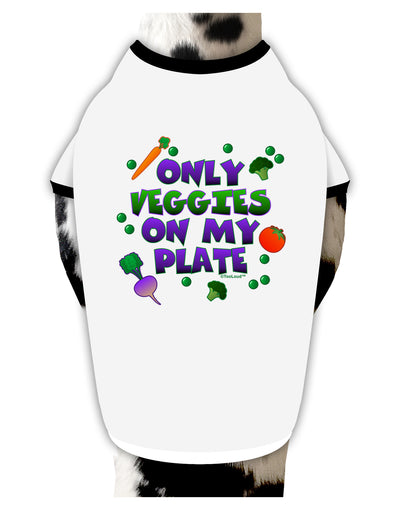 Only Veggies On My Plate Stylish Cotton Dog Shirt-Dog Shirt-TooLoud-White-with-Black-Small-Davson Sales