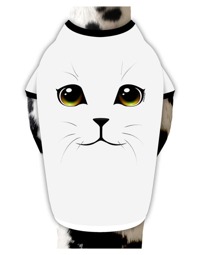 Yellow Amber-Eyed Cute Cat Face Stylish Cotton Dog Shirt-Dog Shirt-TooLoud-White-with-Black-Small-Davson Sales