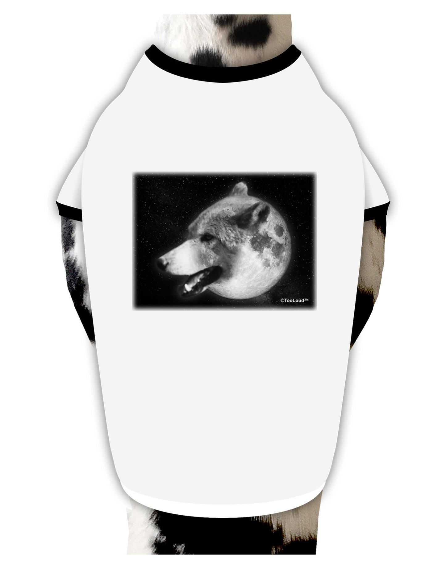 White Wolf Moon Dog Shirt-Dog Shirt-TooLoud-White-with-Black-Small-Davson Sales