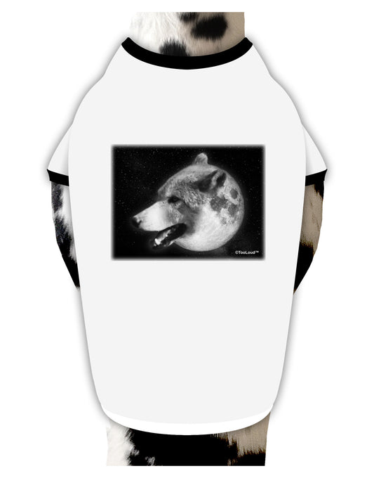 White Wolf Moon Dog Shirt-Dog Shirt-TooLoud-White-with-Black-Small-Davson Sales