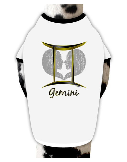 Gemini Symbol Dog Shirt-Dog Shirt-TooLoud-White-with-Black-Small-Davson Sales