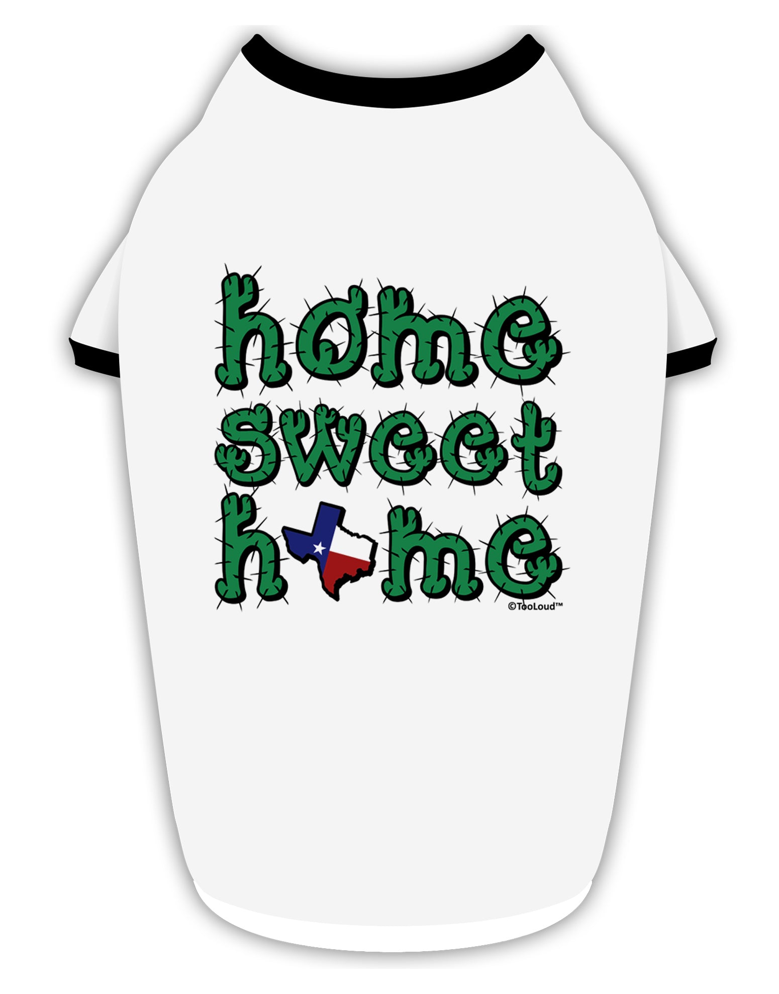 Home Sweet Home - Texas - Cactus and State Flag Stylish Cotton Dog Shirt by TooLoud-Dog Shirt-TooLoud-White-with-Black-Small-Davson Sales