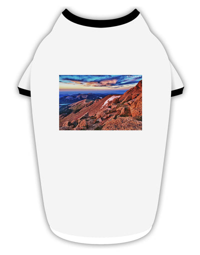 Colorado Mtn Sunset Stylish Cotton Dog Shirt-Dog Shirt-TooLoud-White-with-Black-Small-Davson Sales