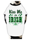 Kiss Me I'm Irish St Patricks Day Dog Shirt-Dog Shirt-TooLoud-White-with-Black-Small-Davson Sales