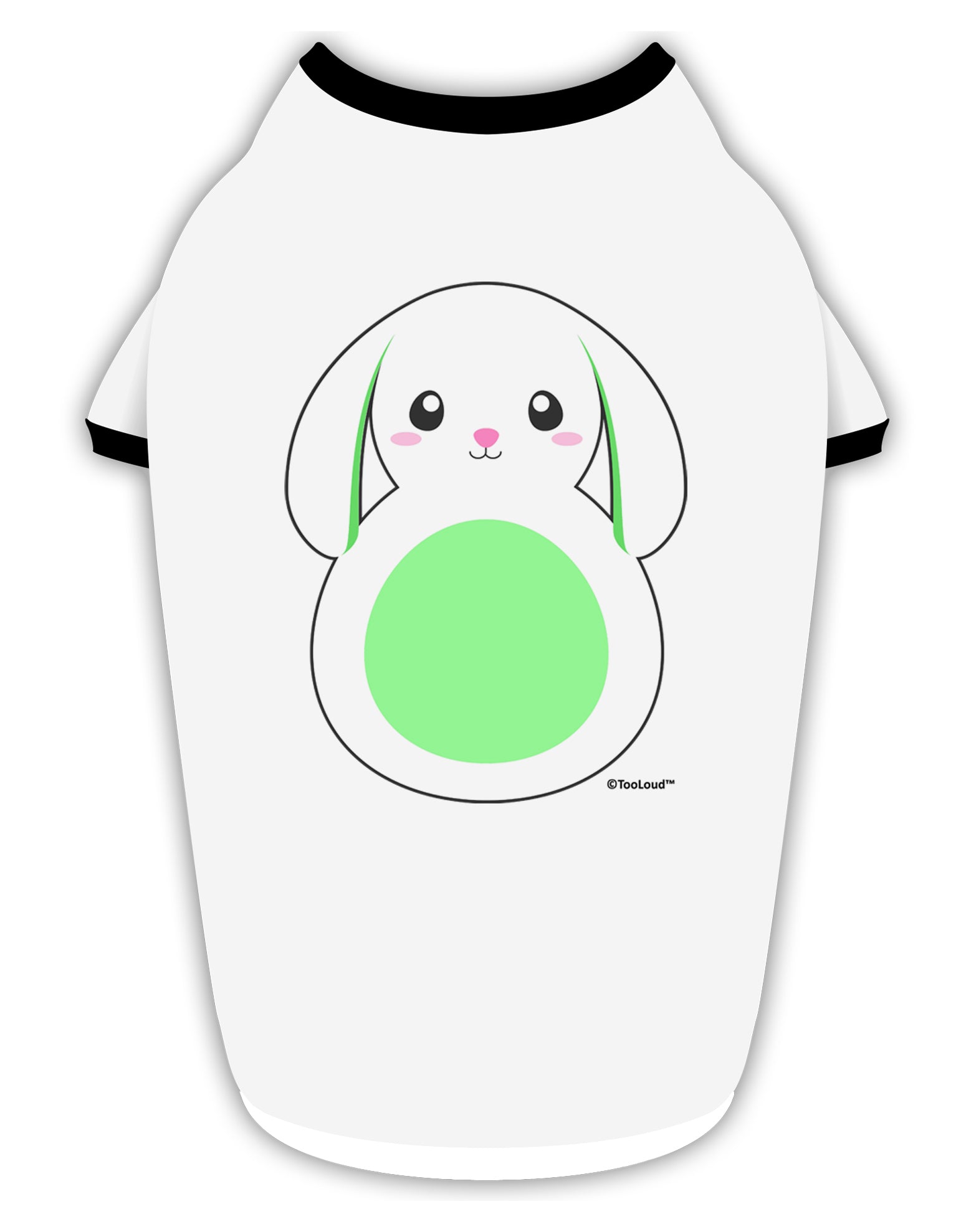 Cute Bunny with Floppy Ears - Green Stylish Cotton Dog Shirt by TooLoud-Dog Shirt-TooLoud-White-with-Black-Small-Davson Sales