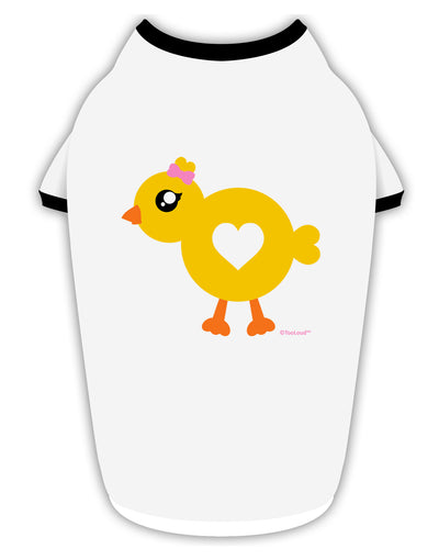 Cute Chick with Bow Stylish Cotton Dog Shirt by TooLoud-Dog Shirt-TooLoud-White-with-Black-Small-Davson Sales