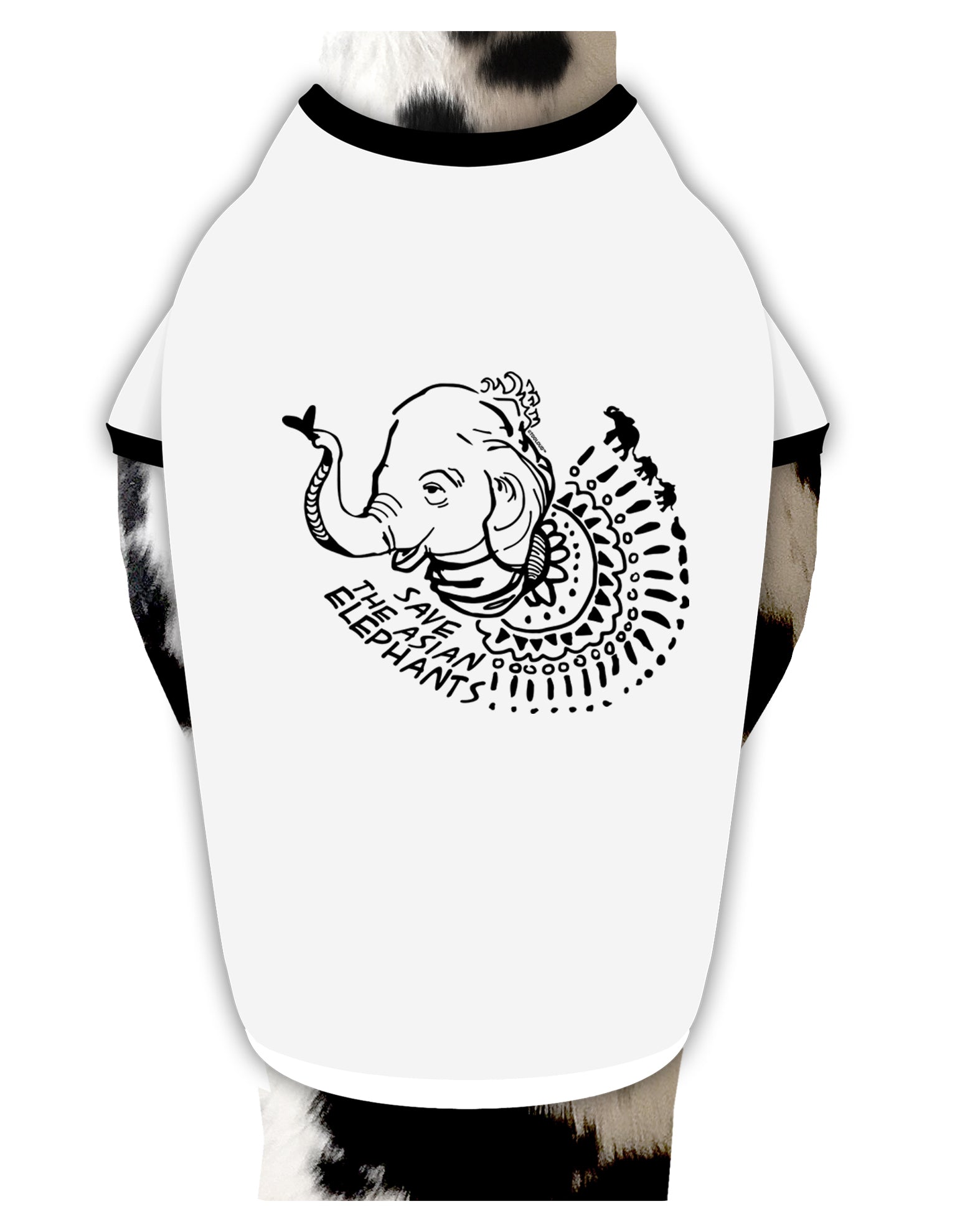 TooLoud Save the Asian Elephants Dog Shirt-Dog Shirt-TooLoud-White-with-Black-Small-Davson Sales