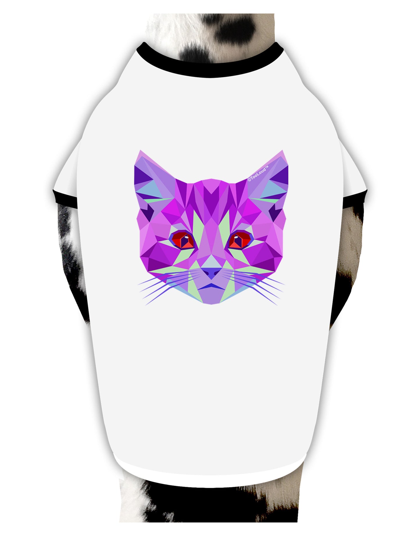 Geometric Kitty Purple Dog Shirt-Dog Shirt-TooLoud-White-with-Black-Small-Davson Sales