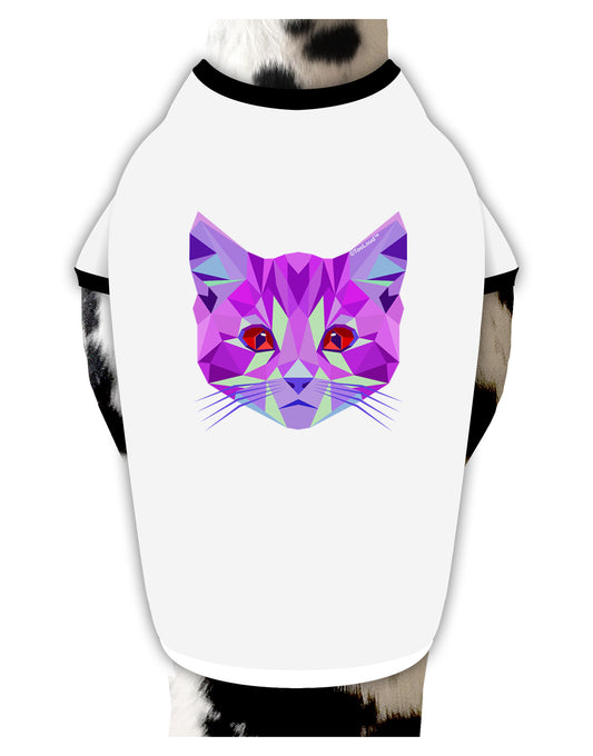 Geometric Kitty Purple Dog Shirt-Dog Shirt-TooLoud-White-with-Black-Small-Davson Sales