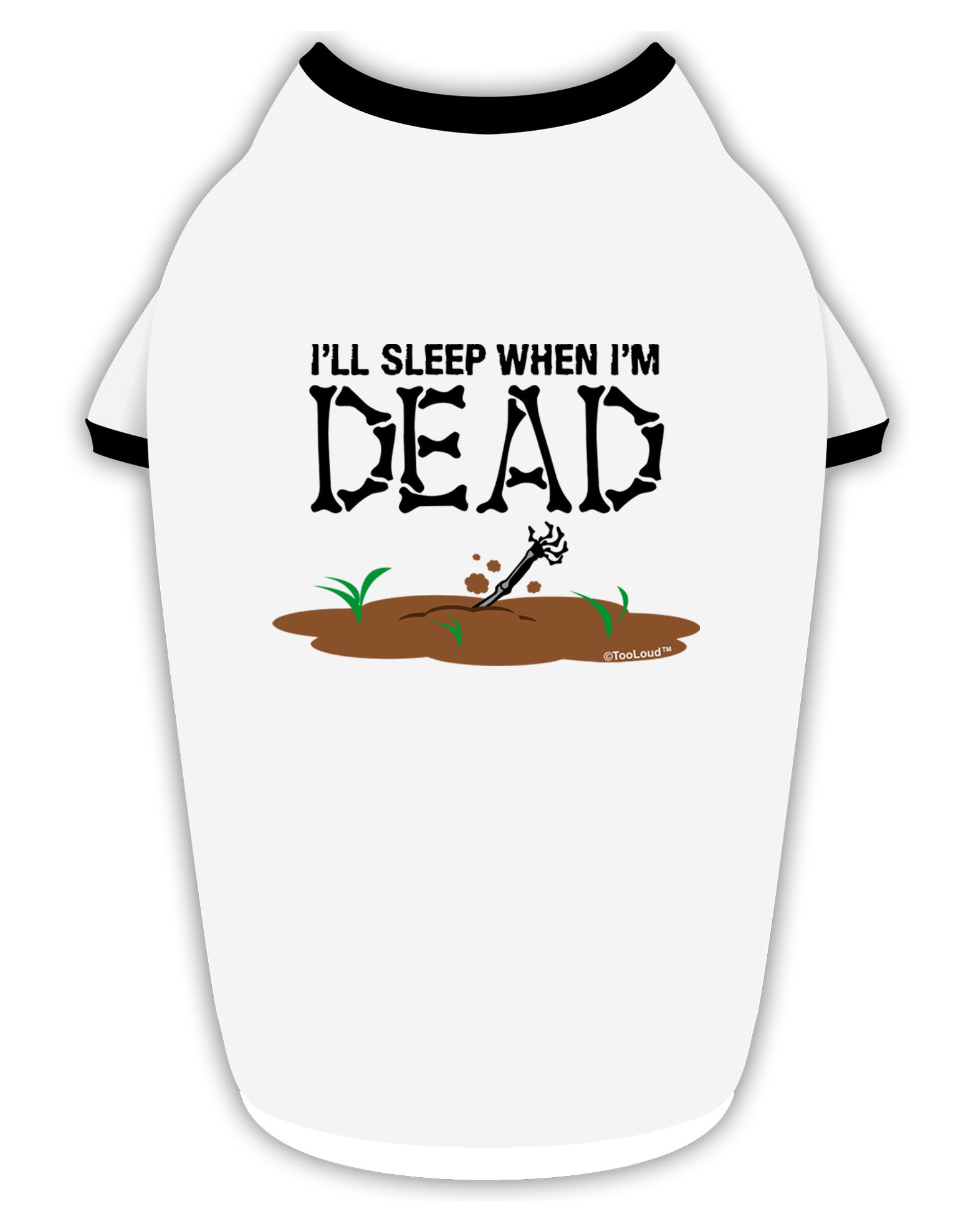 Sleep When Dead Stylish Cotton Dog Shirt-Dog Shirt-TooLoud-White-with-Black-Small-Davson Sales