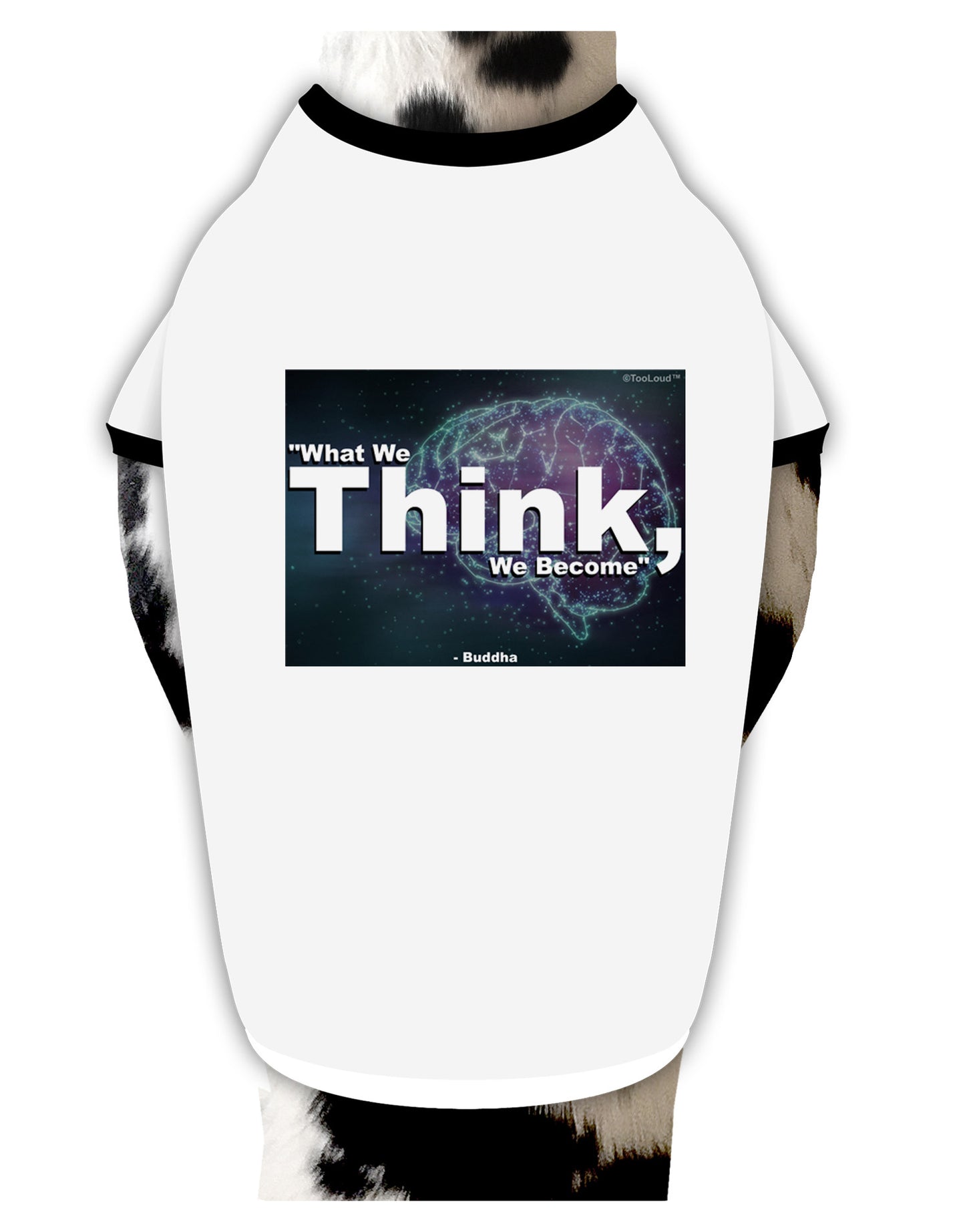TooLoud What We Think Buddha Dog Shirt-Dog Shirt-TooLoud-White-with-Black-Small-Davson Sales