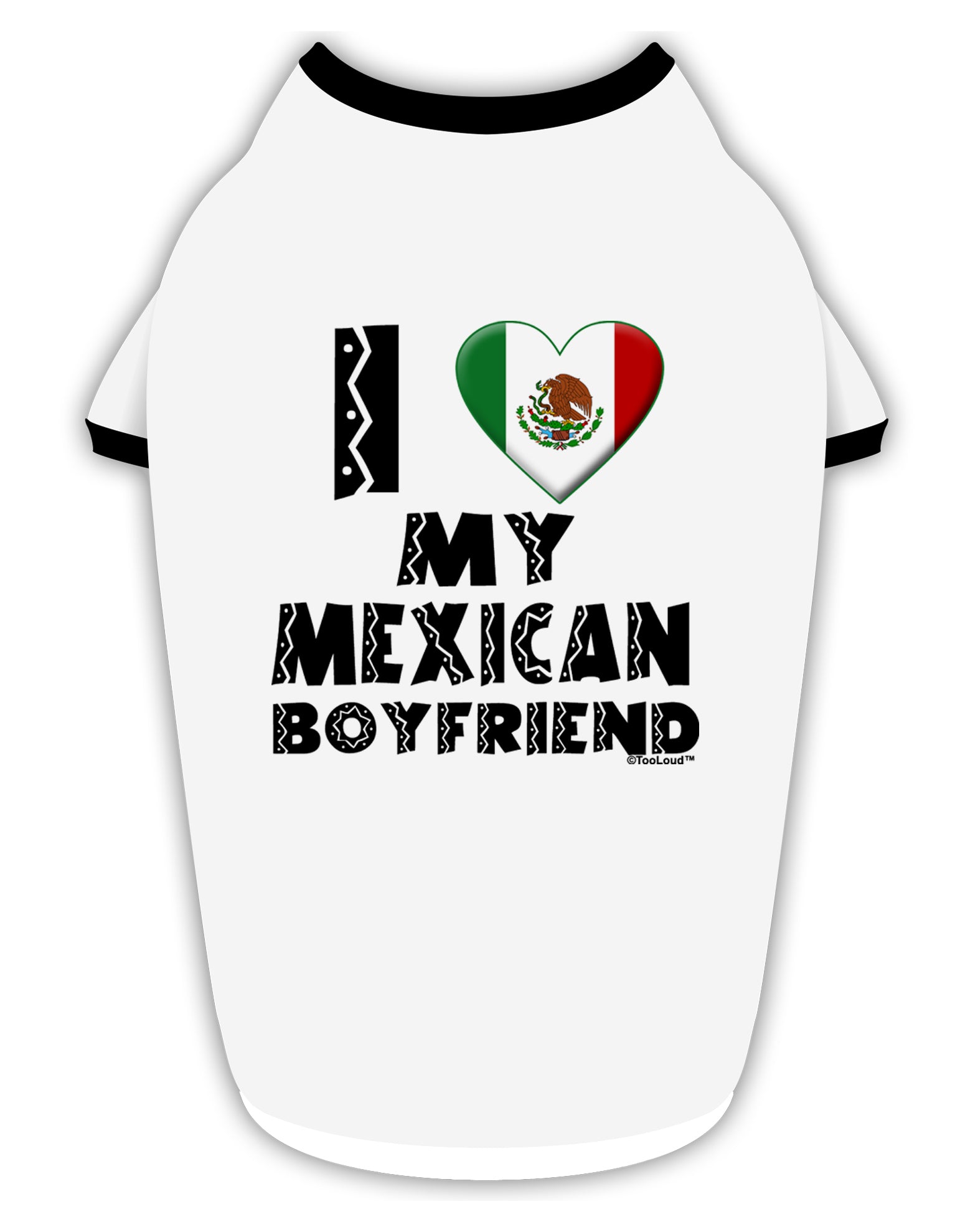 I Heart My Mexican Boyfriend Stylish Cotton Dog Shirt by TooLoud-Dog Shirt-TooLoud-White-with-Black-Small-Davson Sales