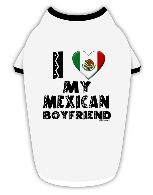 I Heart My Mexican Boyfriend Stylish Cotton Dog Shirt by TooLoud-Dog Shirt-TooLoud-White-with-Black-Small-Davson Sales