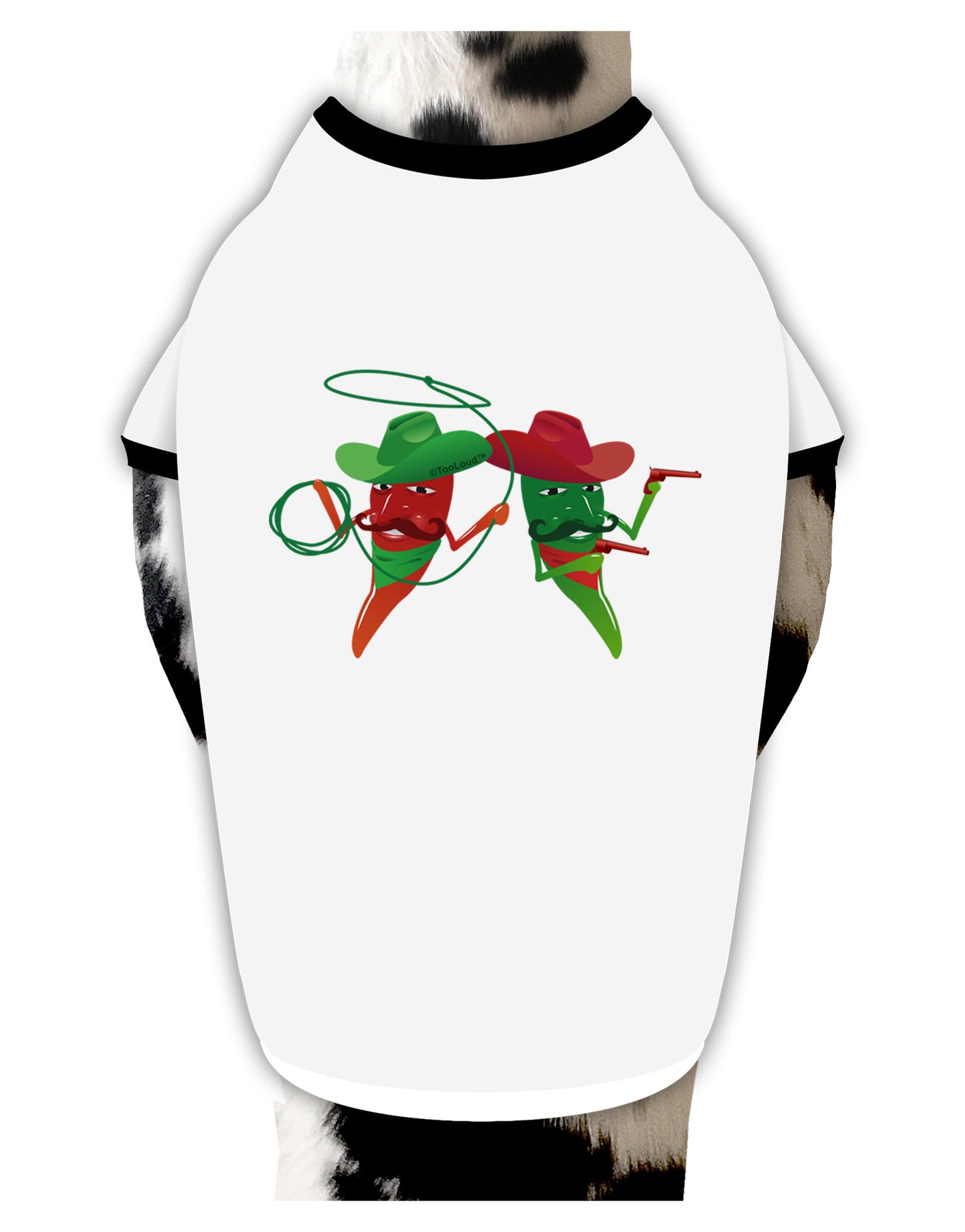 Cowboy Chili Peppers Dog Shirt-Dog Shirt-TooLoud-White-with-Black-Small-Davson Sales