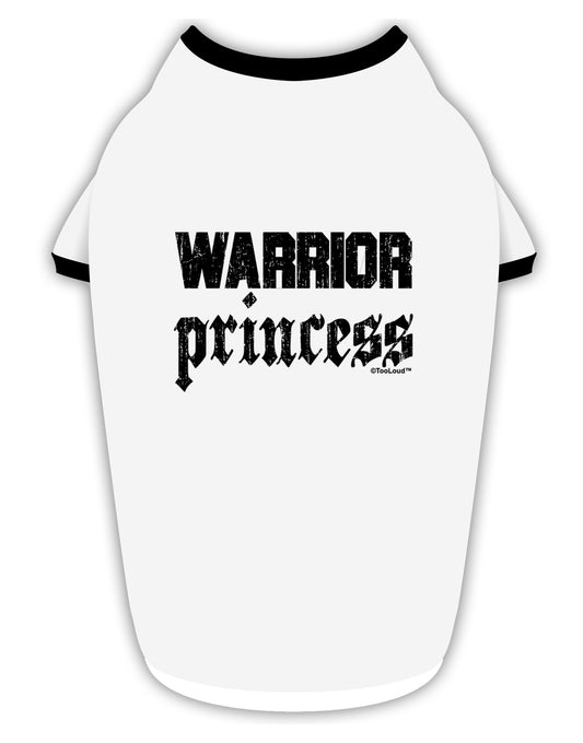 Warrior Princess Script Stylish Cotton Dog Shirt-Dog Shirt-TooLoud-White-with-Black-Small-Davson Sales