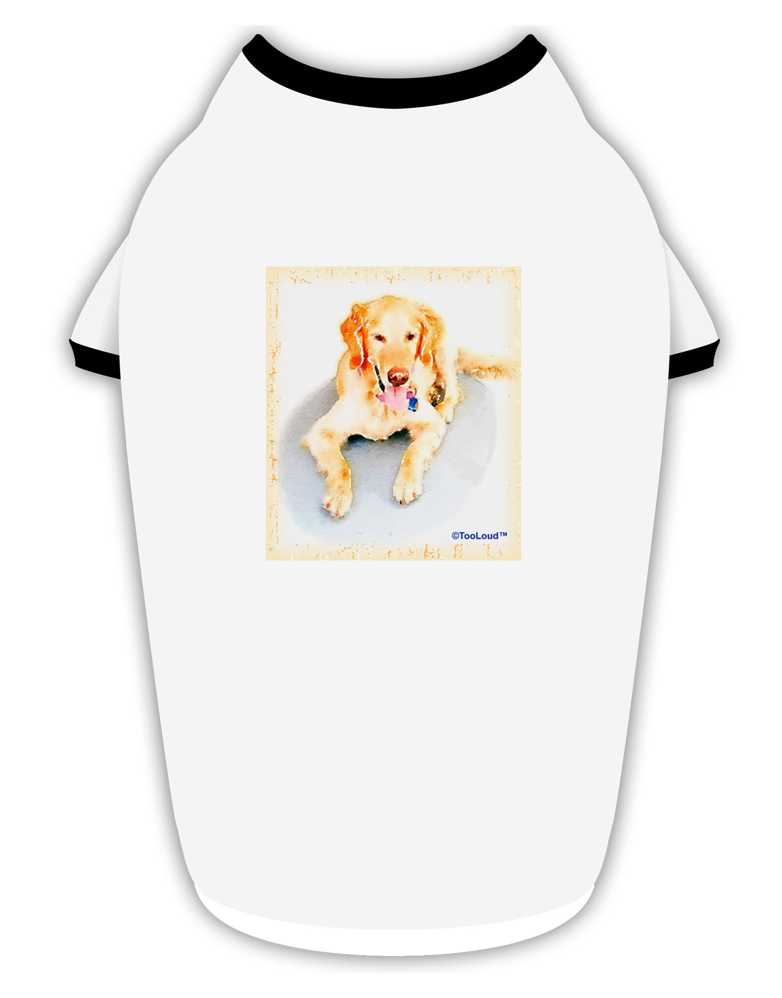 Laying Retriever Watercolor Stylish Cotton Dog Shirt-Dog Shirt-TooLoud-White-with-Black-Small-Davson Sales
