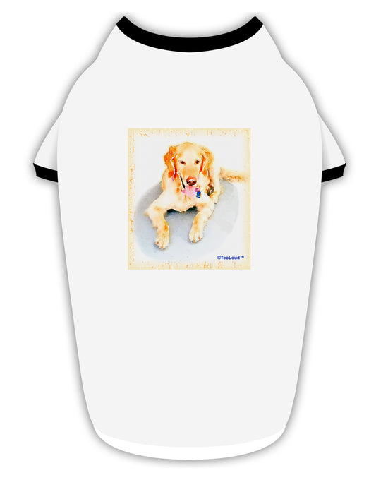 Laying Retriever Watercolor Stylish Cotton Dog Shirt-Dog Shirt-TooLoud-White-with-Black-Small-Davson Sales