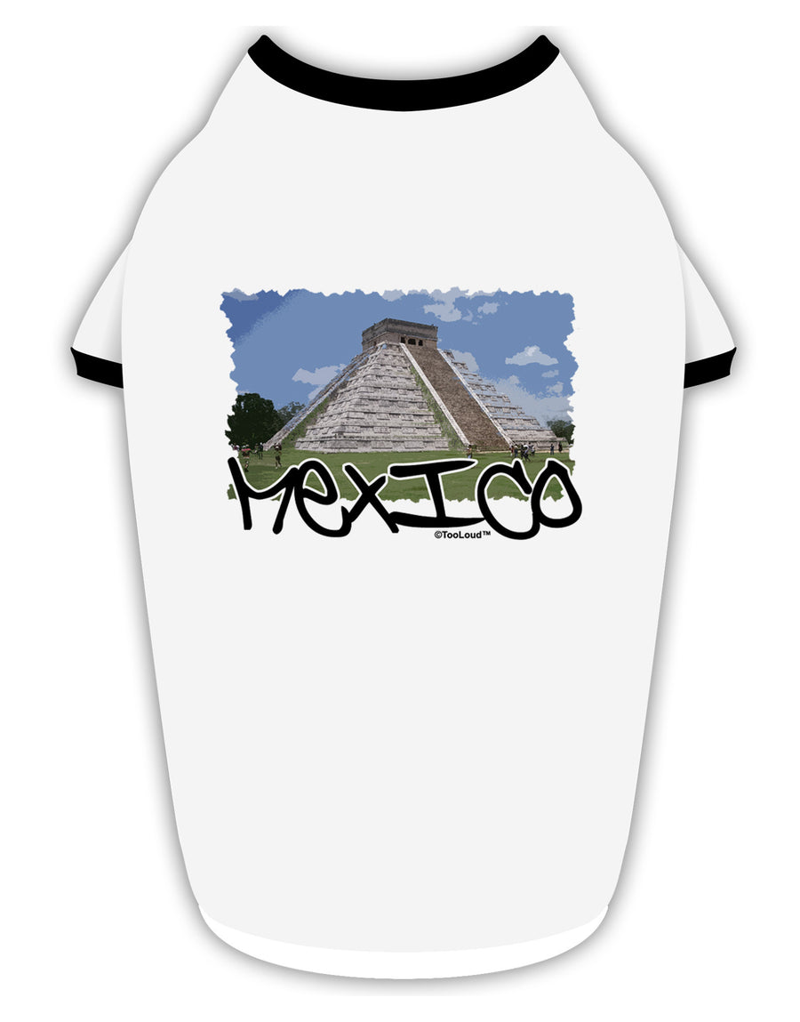 Mexico - Mayan Temple Cut-out Stylish Cotton Dog Shirt-Dog Shirt-TooLoud-White-with-Black-Small-Davson Sales