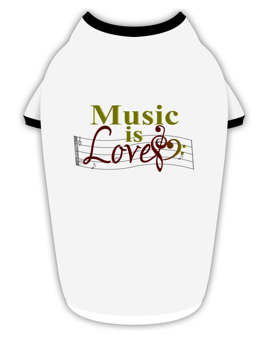 Music Is Love Stylish Cotton Dog Shirt-Dog Shirt-TooLoud-White-with-Black-Small-Davson Sales