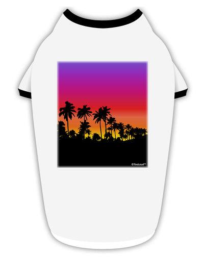 Palm Trees and Sunset Design Stylish Cotton Dog Shirt by TooLoud-Dog Shirt-TooLoud-White-with-Black-Small-Davson Sales