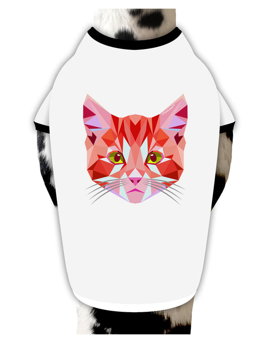 Geometric Kitty Red Dog Shirt-Dog Shirt-TooLoud-White-with-Black-Small-Davson Sales