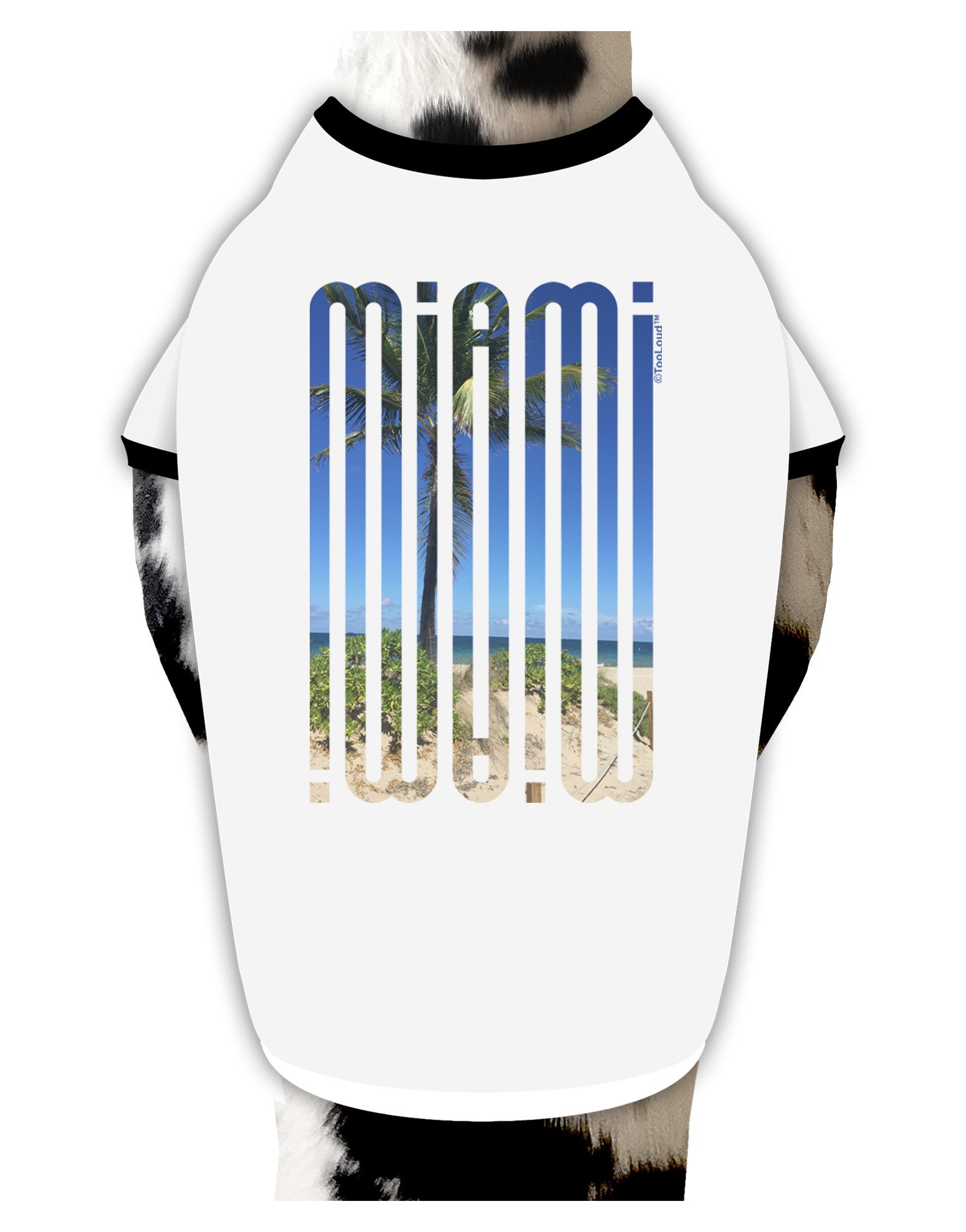 Miami Beach View Mirage Dog Shirt-Dog Shirt-TooLoud-White-with-Black-Small-Davson Sales